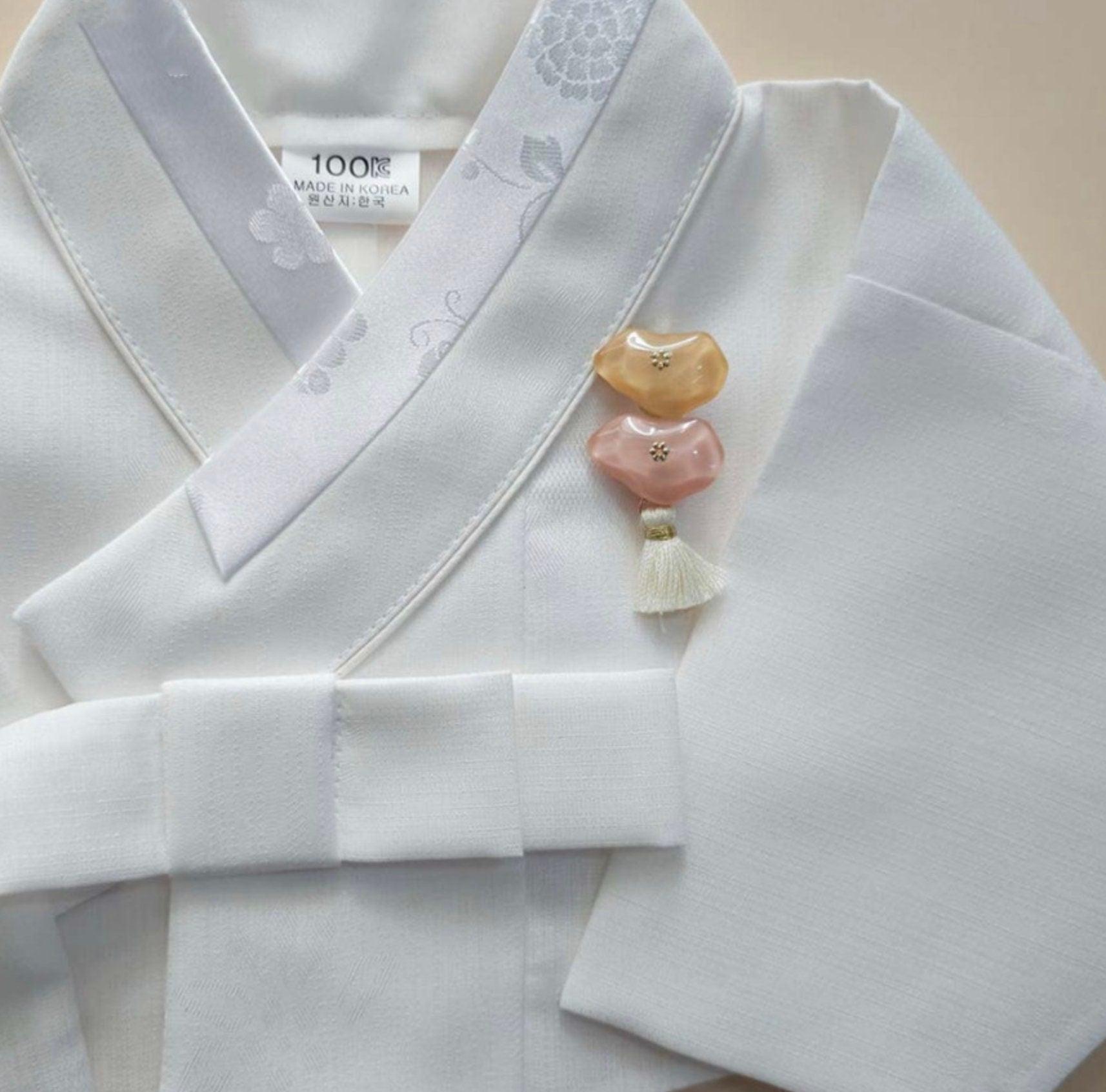 Neutral Stone Tassel Brooch - Native Korean