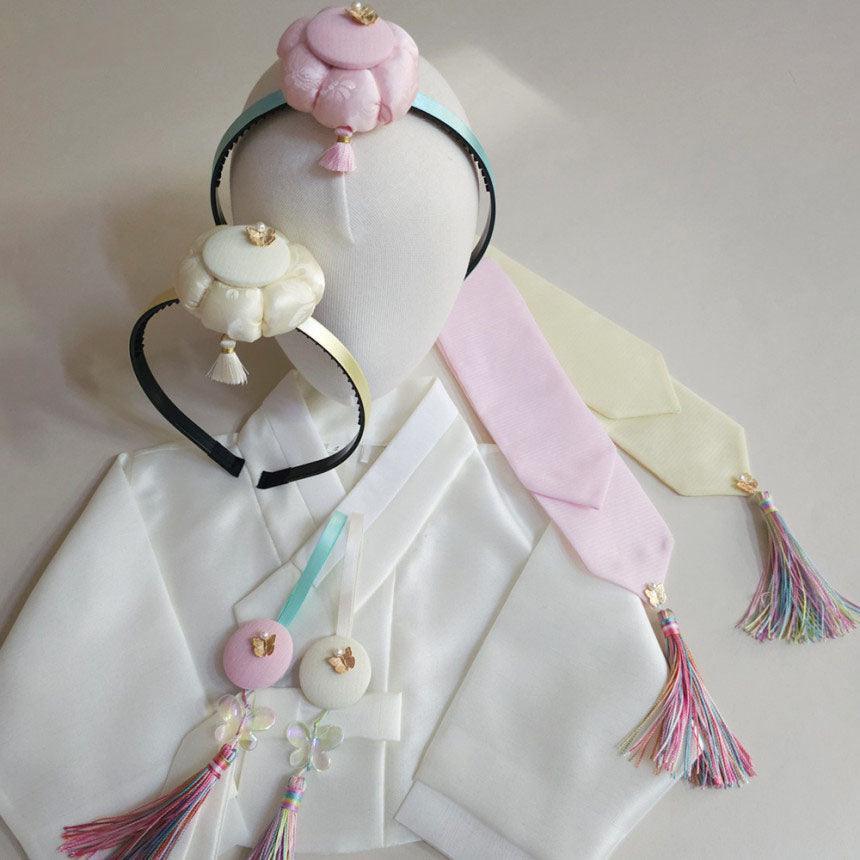 Pastel Butterfly Button Tassel Norigae - Native Korean