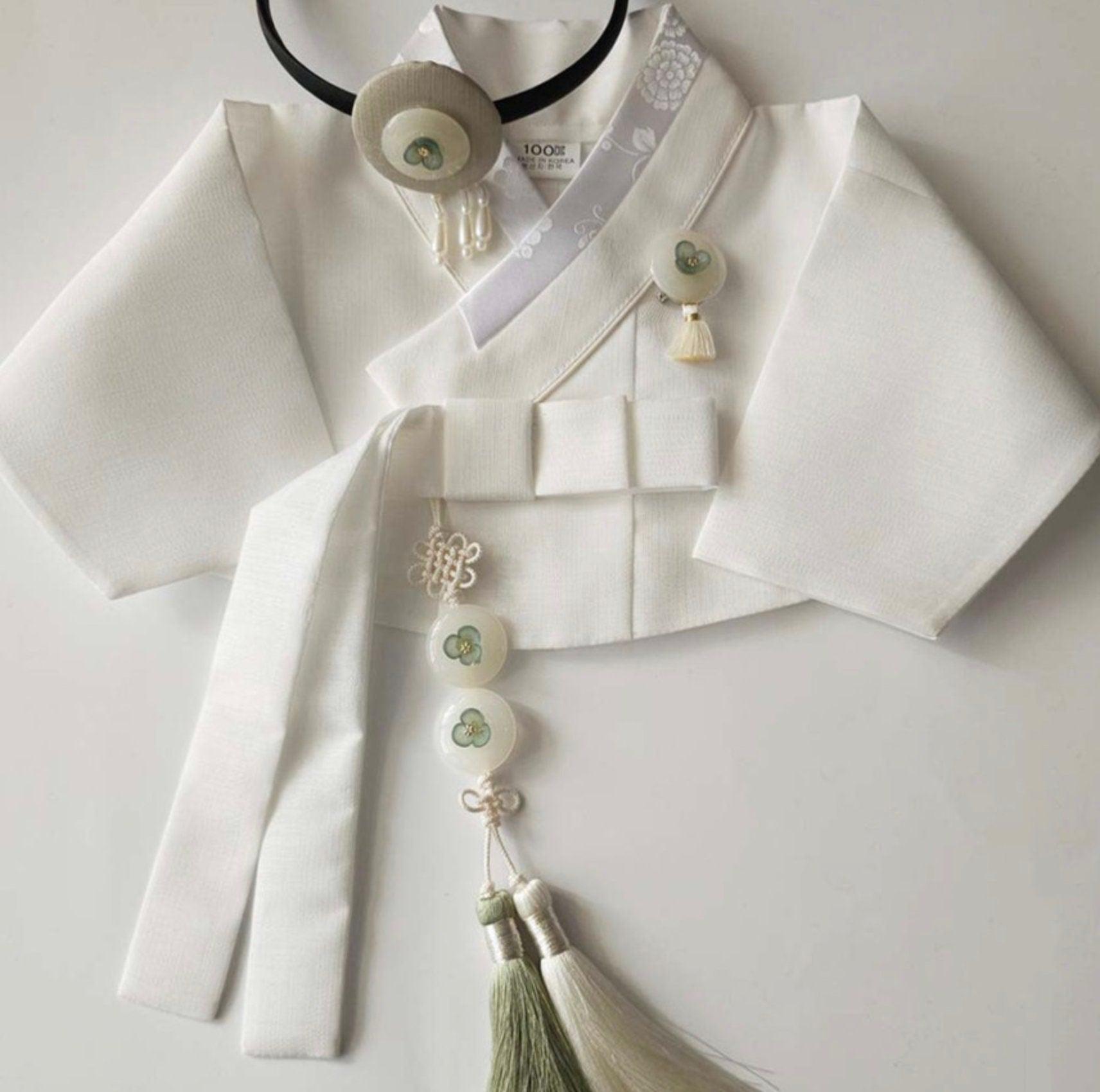 Pastel Floral Button Tassel Norigae - Native Korean