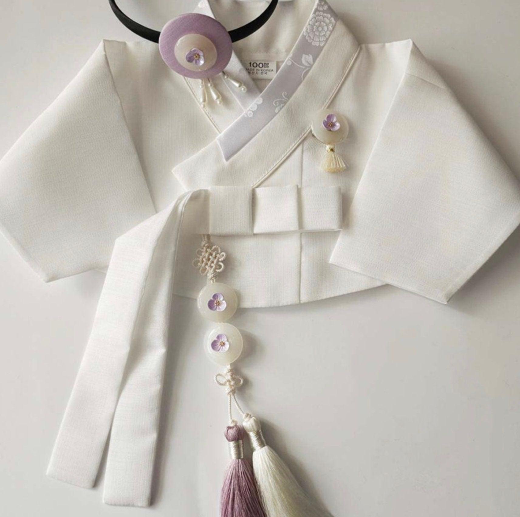 Pastel Floral Button Tassel Norigae - Native Korean