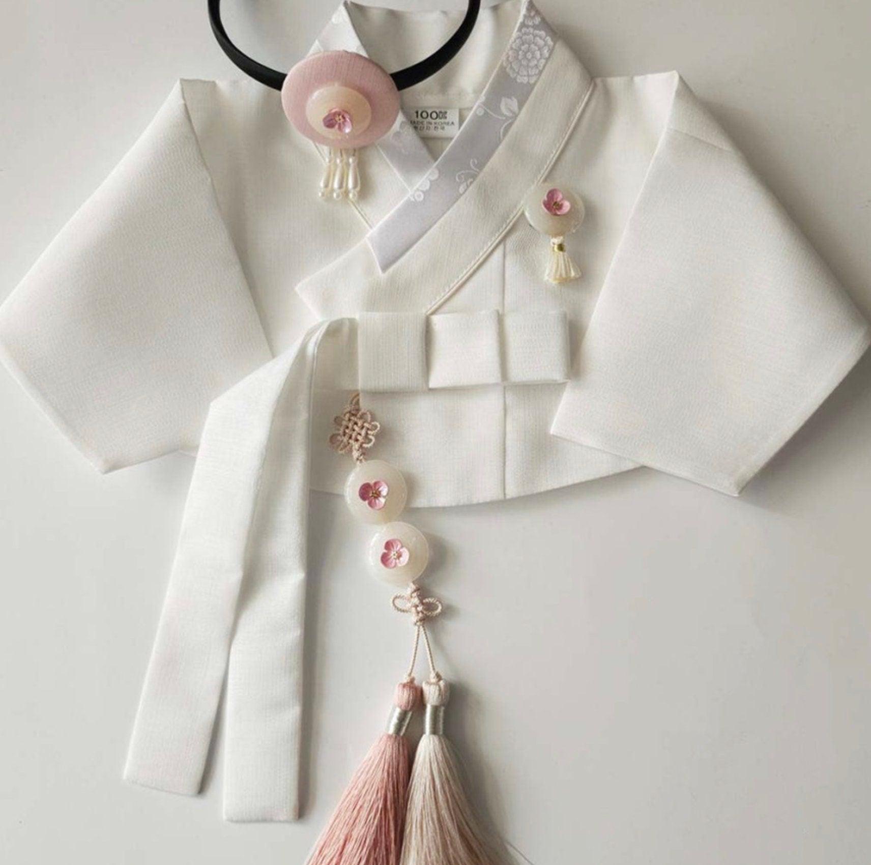 Pastel Floral Button Tassel Norigae - Native Korean