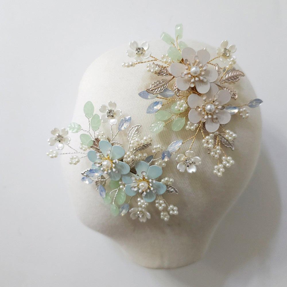 Pastel Pearls Floral Hairpin - Native Korean
