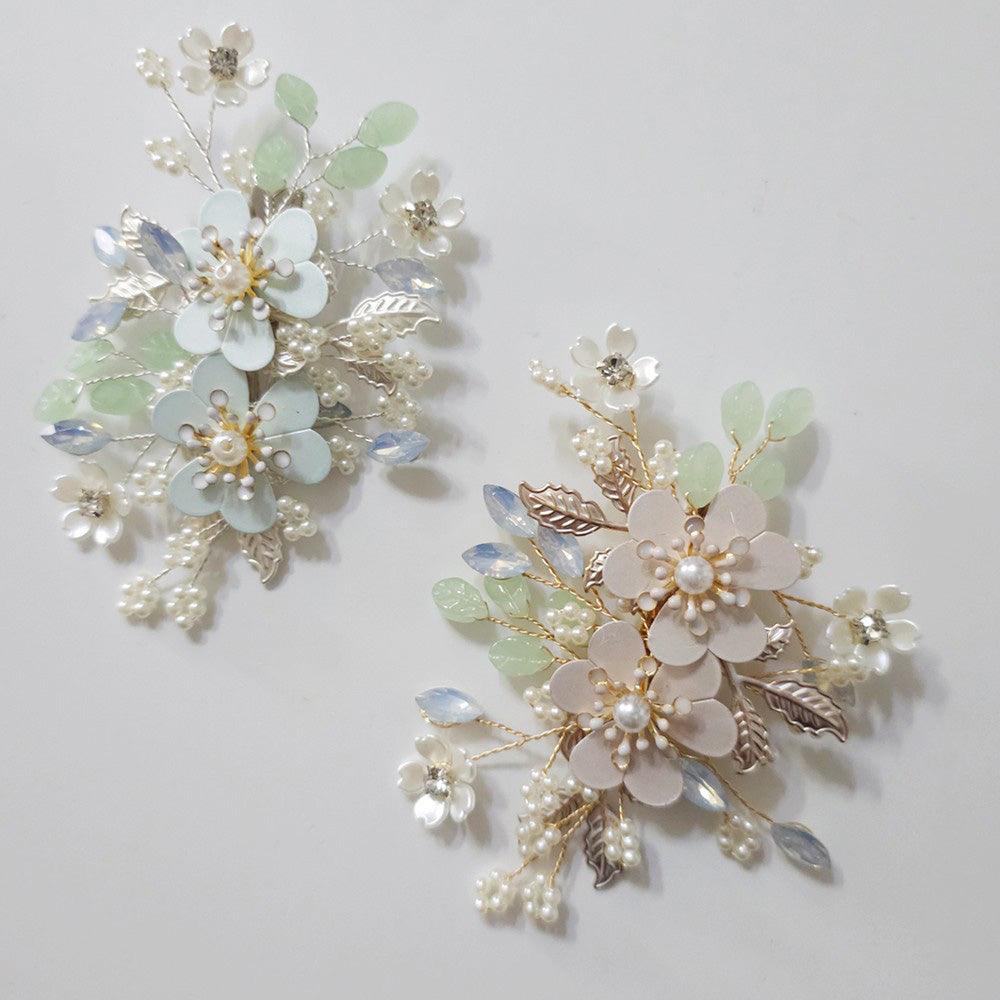 Pastel Pearls Floral Hairpin - Native Korean