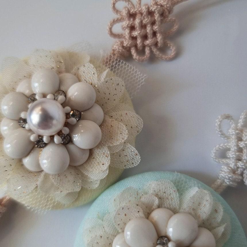 Pearl Daisy Tassel Norigae - Native Korean