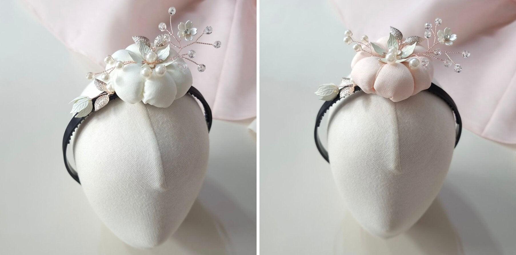 Pearl Floral Pumpkin Headband - Native Korean