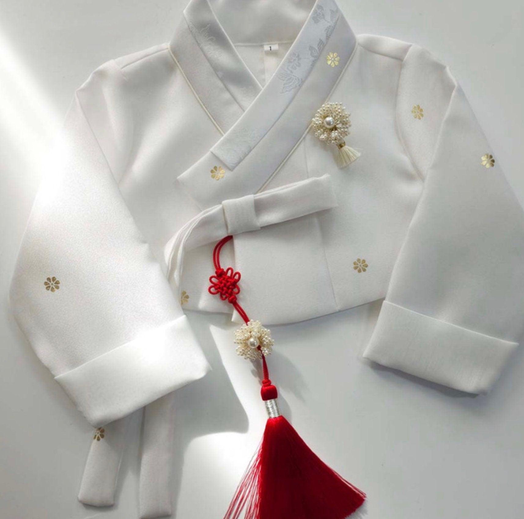 Pearl Floral Tassel Norigae - Native Korean