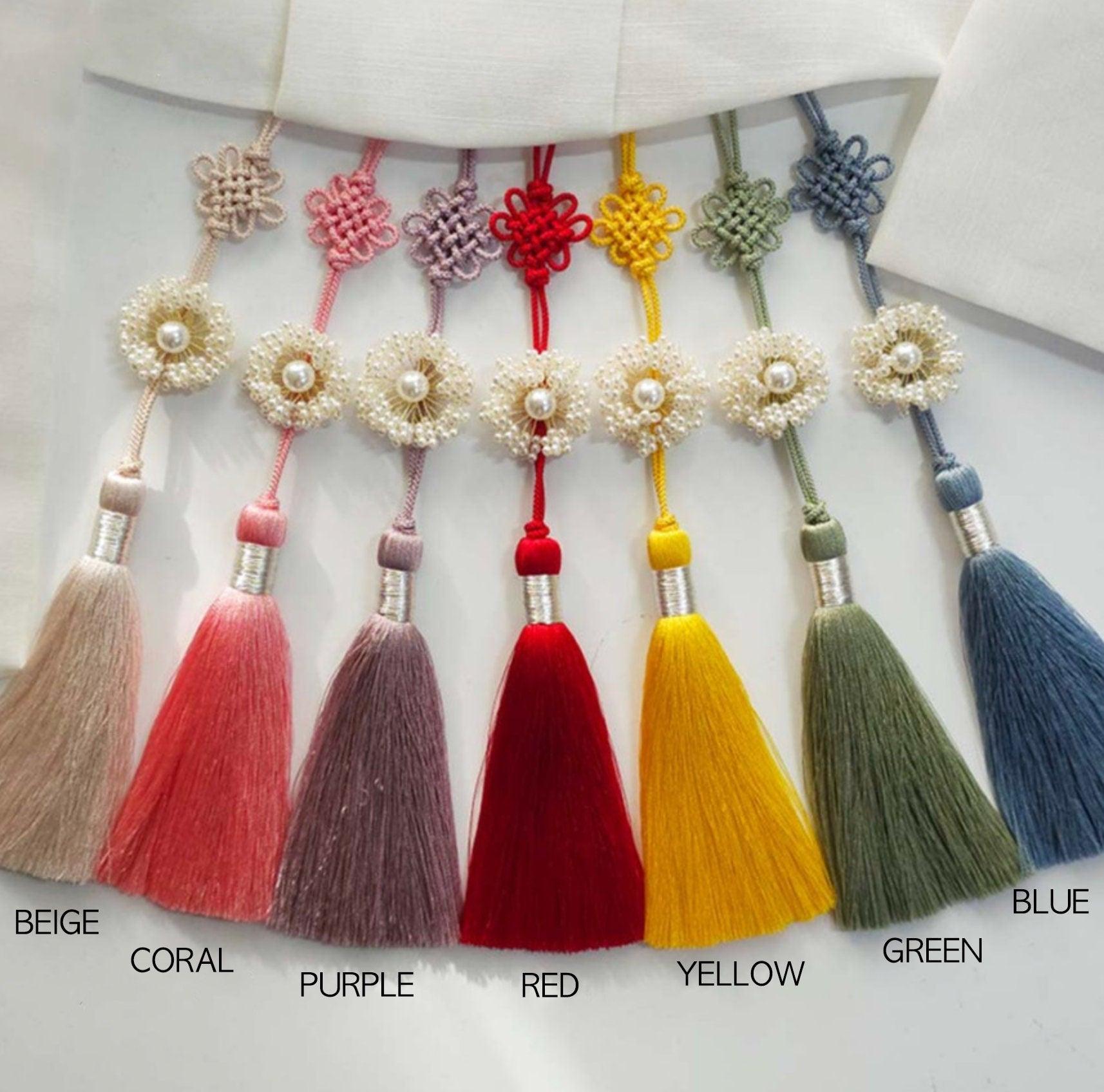 Pearl Floral Tassel Norigae - Native Korean