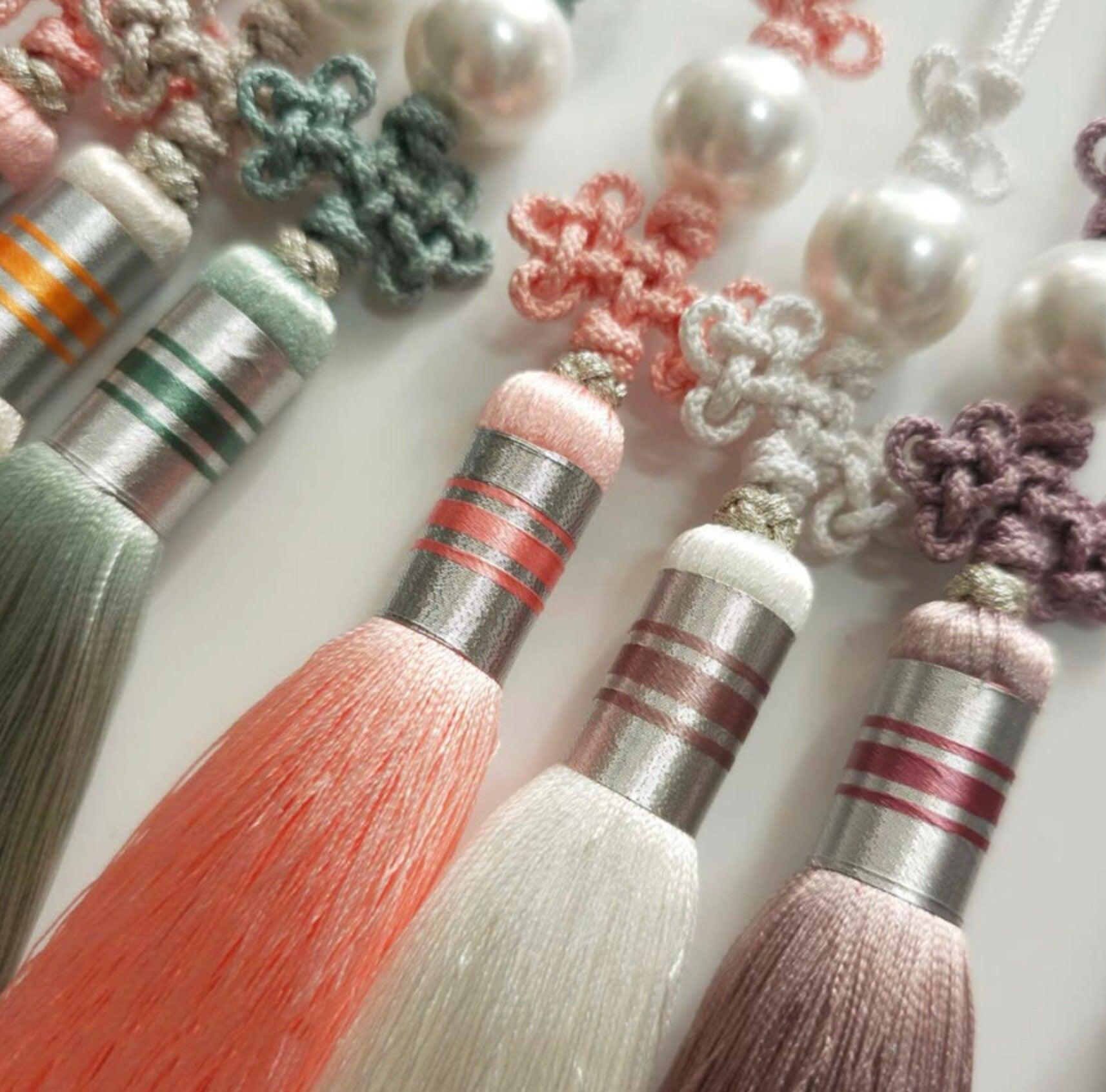 Pearl Trio Tassel Norigae - Native Korean