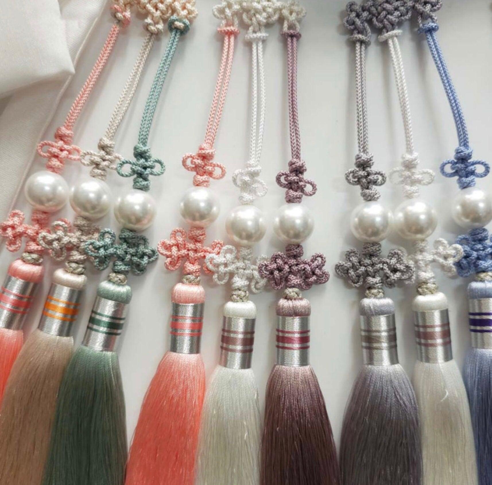 Pearl Trio Tassel Norigae - Native Korean