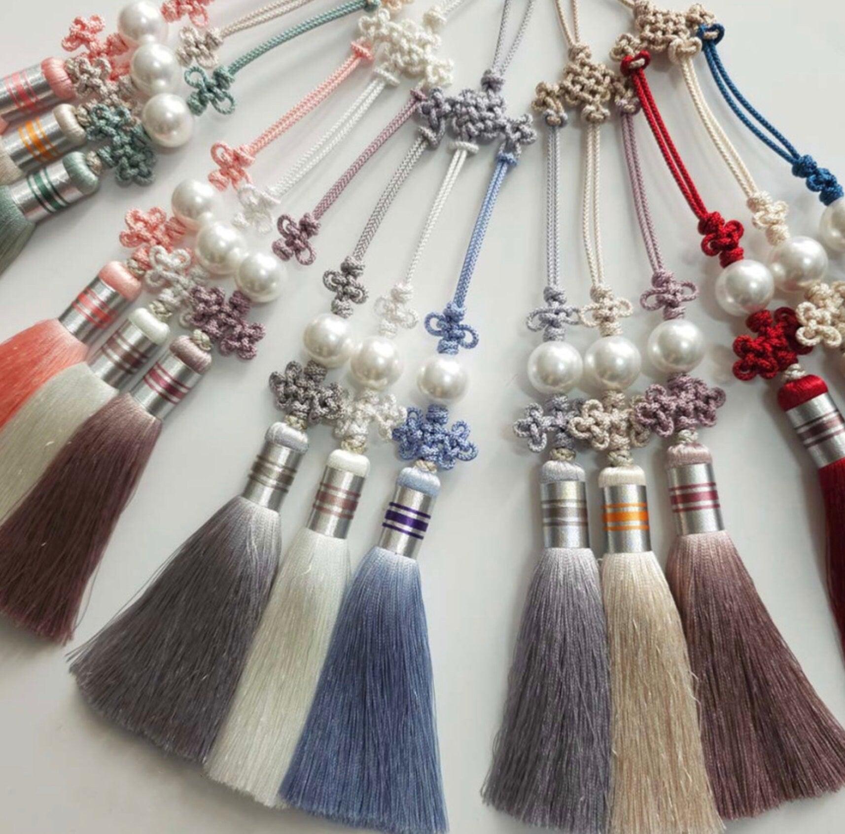 Pearl Trio Tassel Norigae - Native Korean