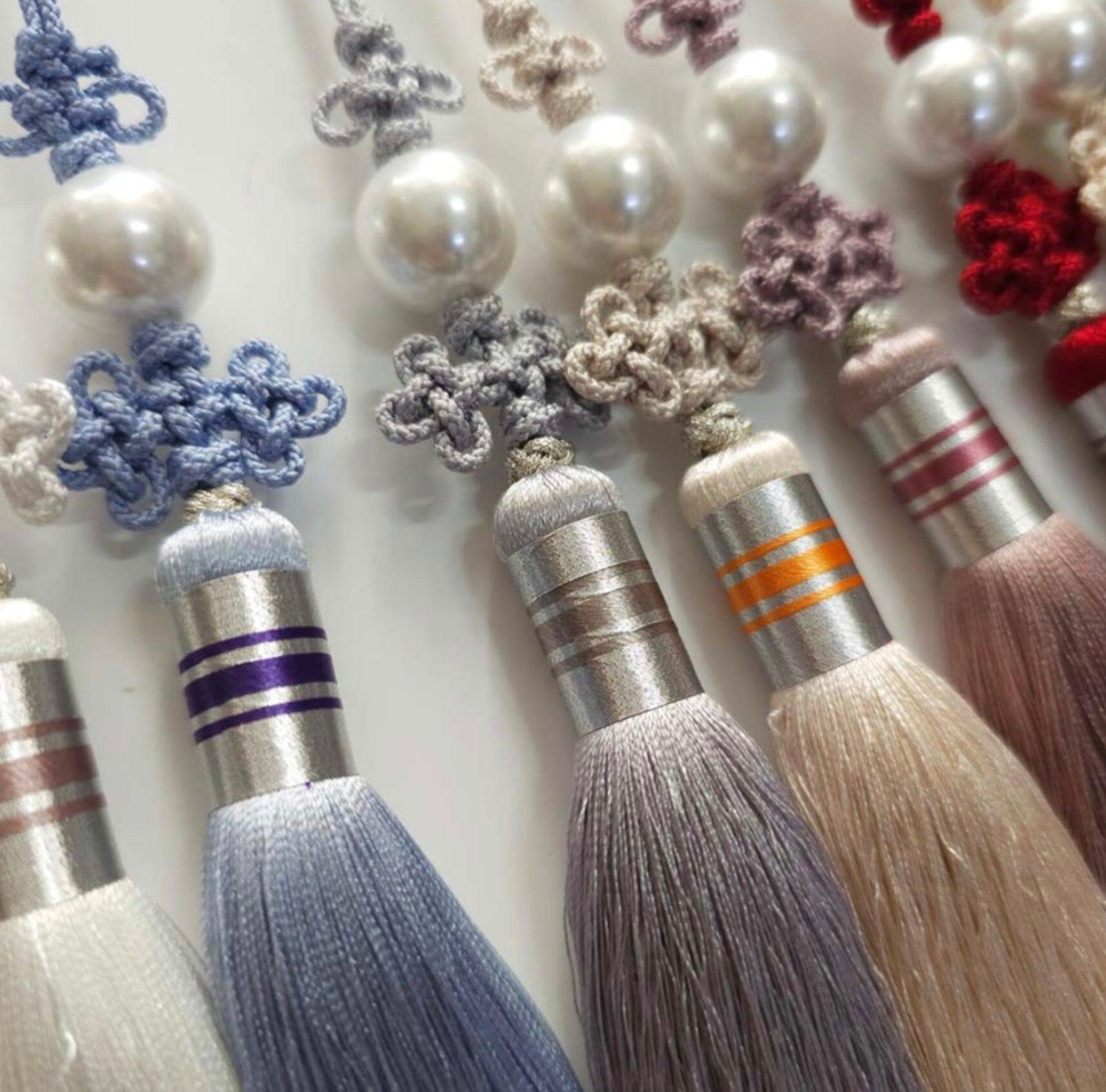 Pearl Trio Tassel Norigae - Native Korean