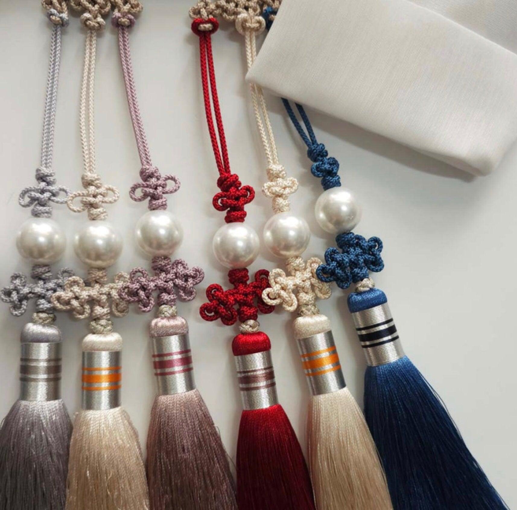 Pearl Trio Tassel Norigae - Native Korean