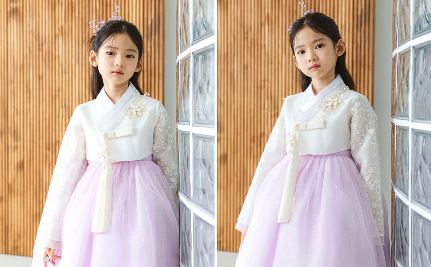Saerin Purple Dress Girl Hanbok (1-12YR) - Native Korean