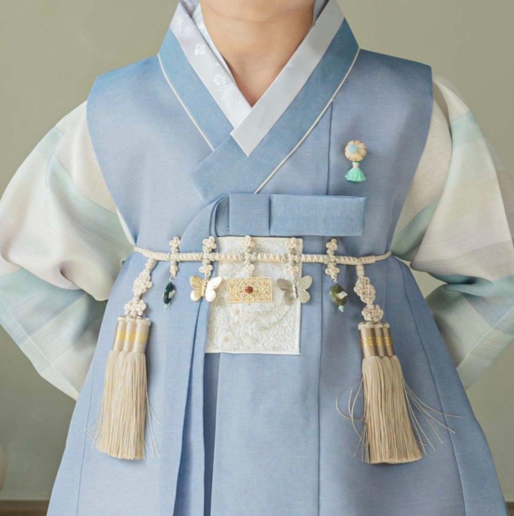 Sangmin Saekdong Sky-Blue Boy Hanbok (100D-8YR) - Native Korean