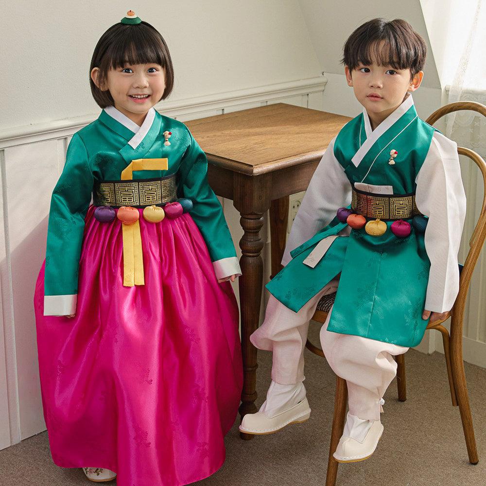 Seojoon Green Boy Hanbok (1-9YR) - Native Korean