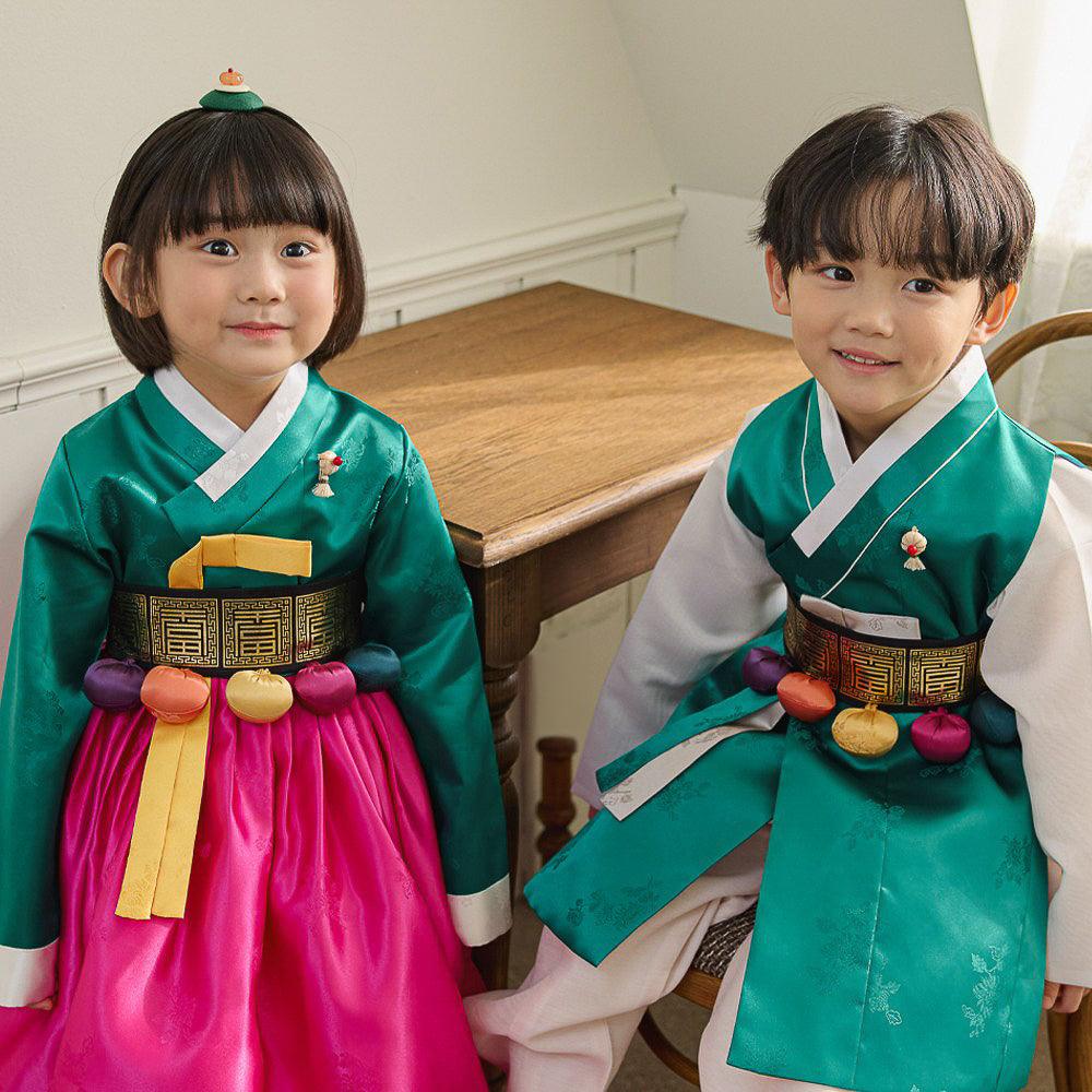 Seojoon Green Boy Hanbok (1-9YR) - Native Korean
