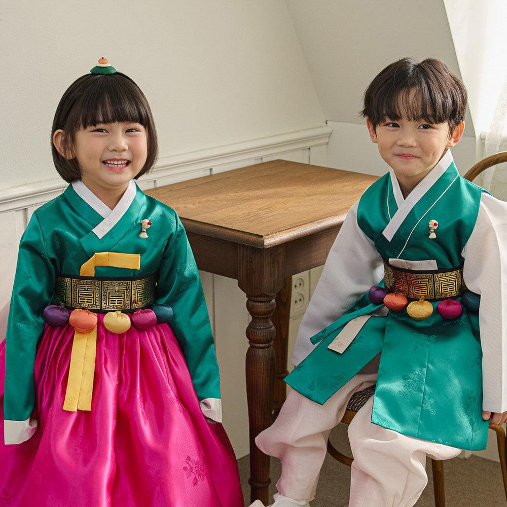 Seojoon Green Boy Hanbok (1-9YR) - Native Korean