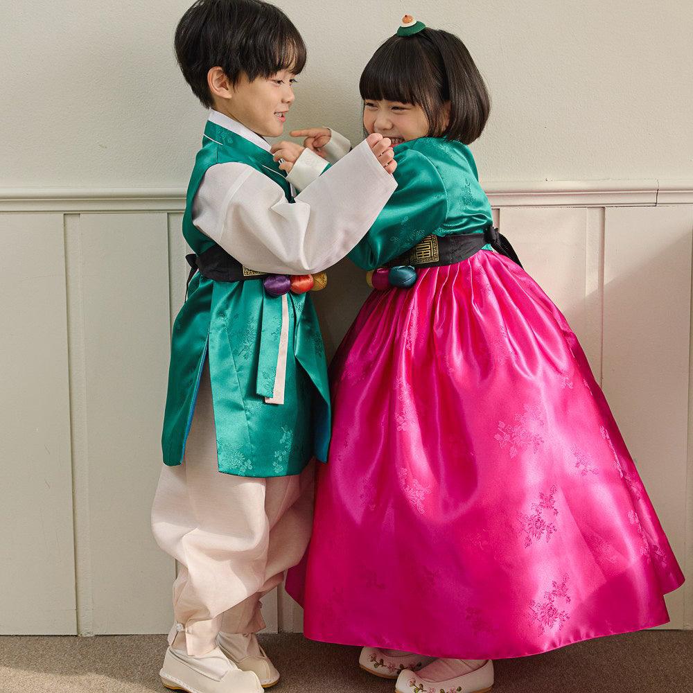 Seojoon Green Boy Hanbok (1-9YR) - Native Korean