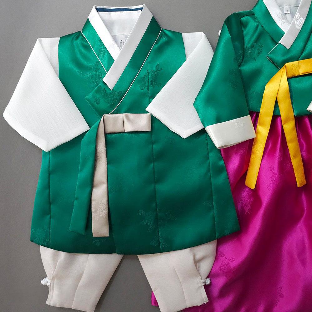 Seojoon Green Boy Hanbok (1-9YR) - Native Korean