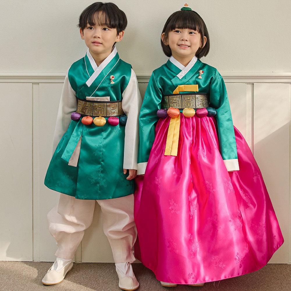 Seojoon Green Boy Hanbok (1-9YR) - Native Korean