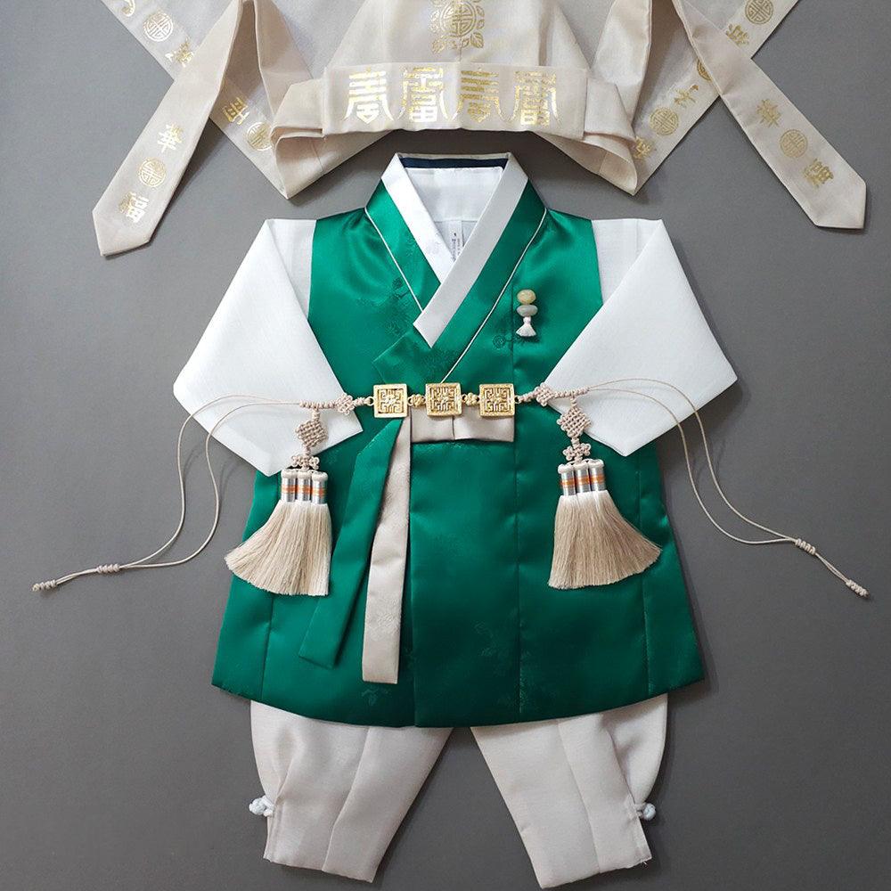 Seojoon Green Boy Hanbok (1-9YR) - Native Korean