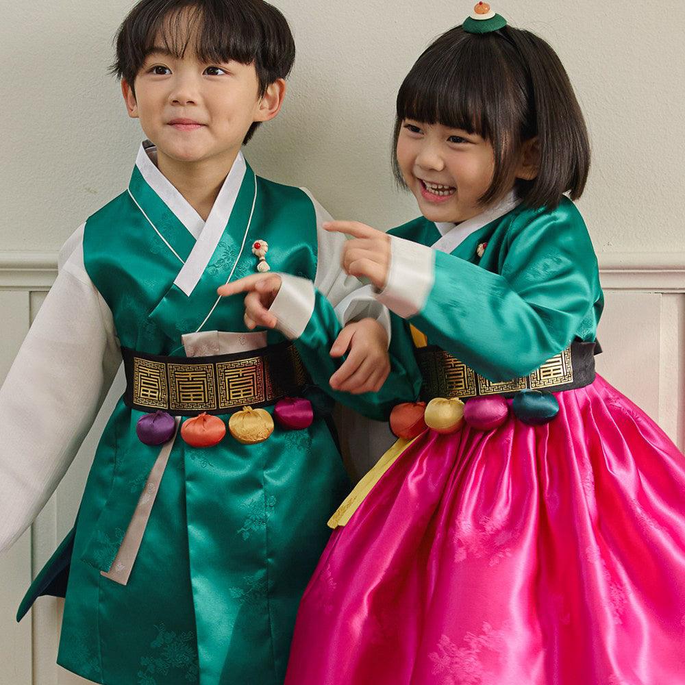 Seojoon Green Boy Hanbok (1-9YR) - Native Korean