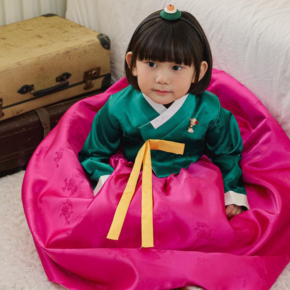 Seojung Green Magenta Girl Hanbok (1-9YR) - Native Korean