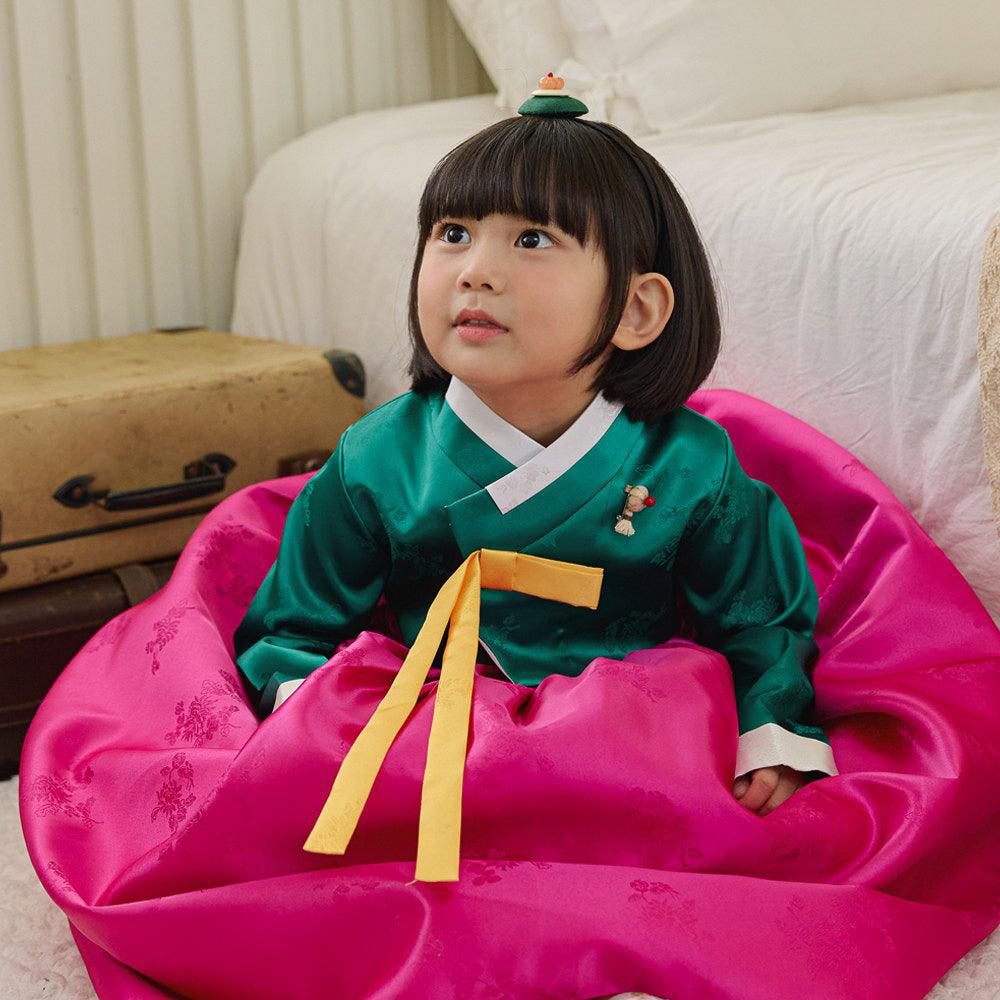 Seojung Green Magenta Girl Hanbok (1-9YR) - Native Korean