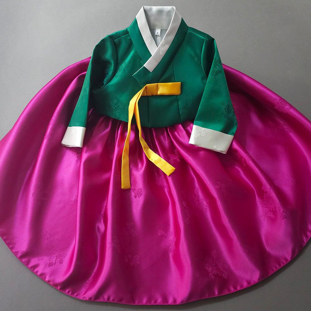 Seojung Green Magenta Girl Hanbok (1-9YR) - Native Korean