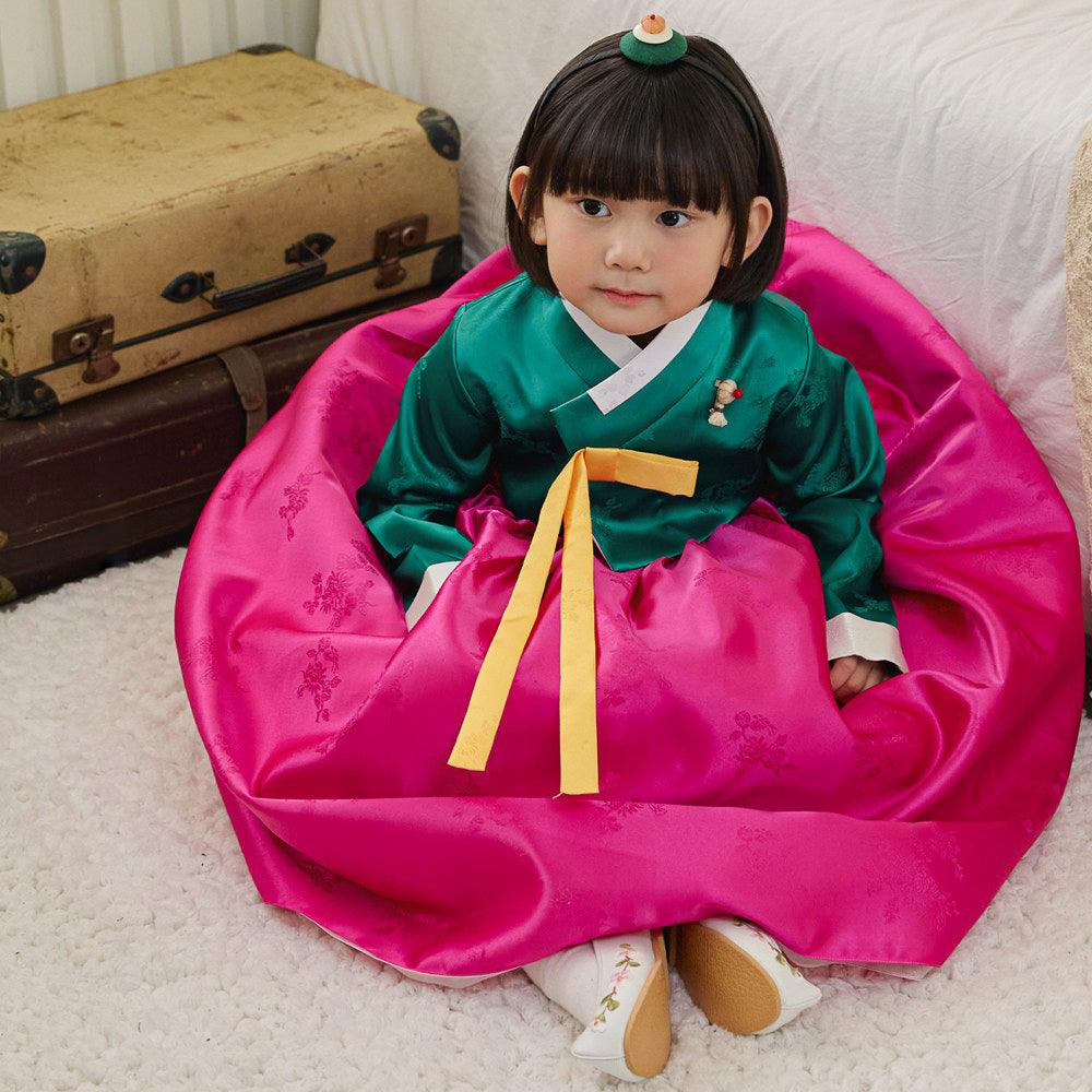 Seojung Green Magenta Girl Hanbok (1-9YR) - Native Korean