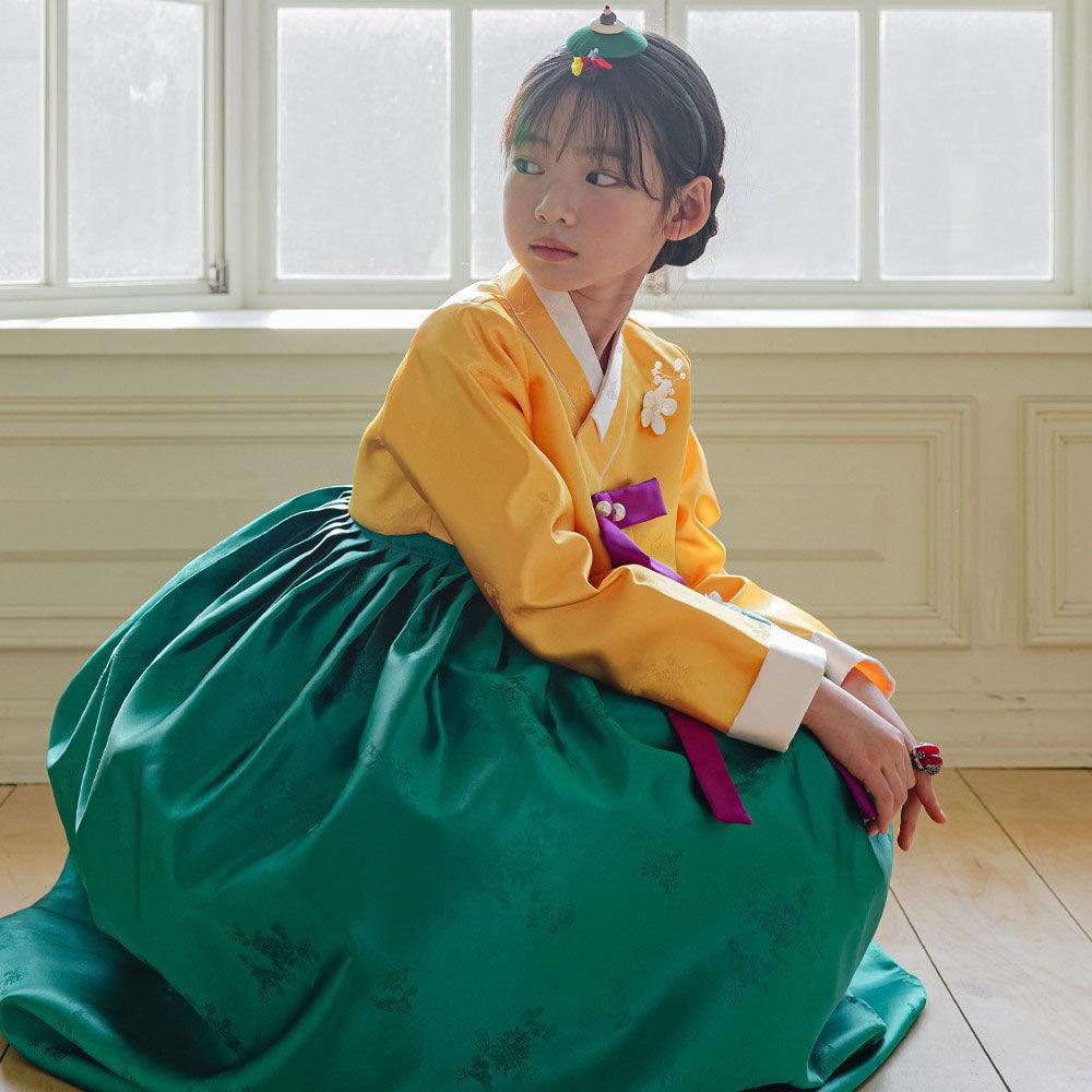 Seojung Yellow Green Girl Hanbok (1-8YR) - Native Korean