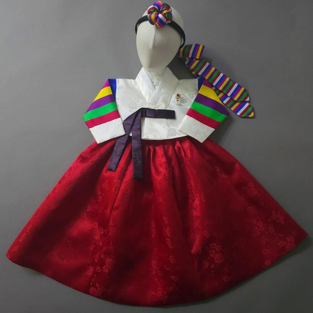 Seunju Ivory Saekdong Jeogori-9 Colors Skirt Girl Hanbok (100D-10YR) - Native Korean