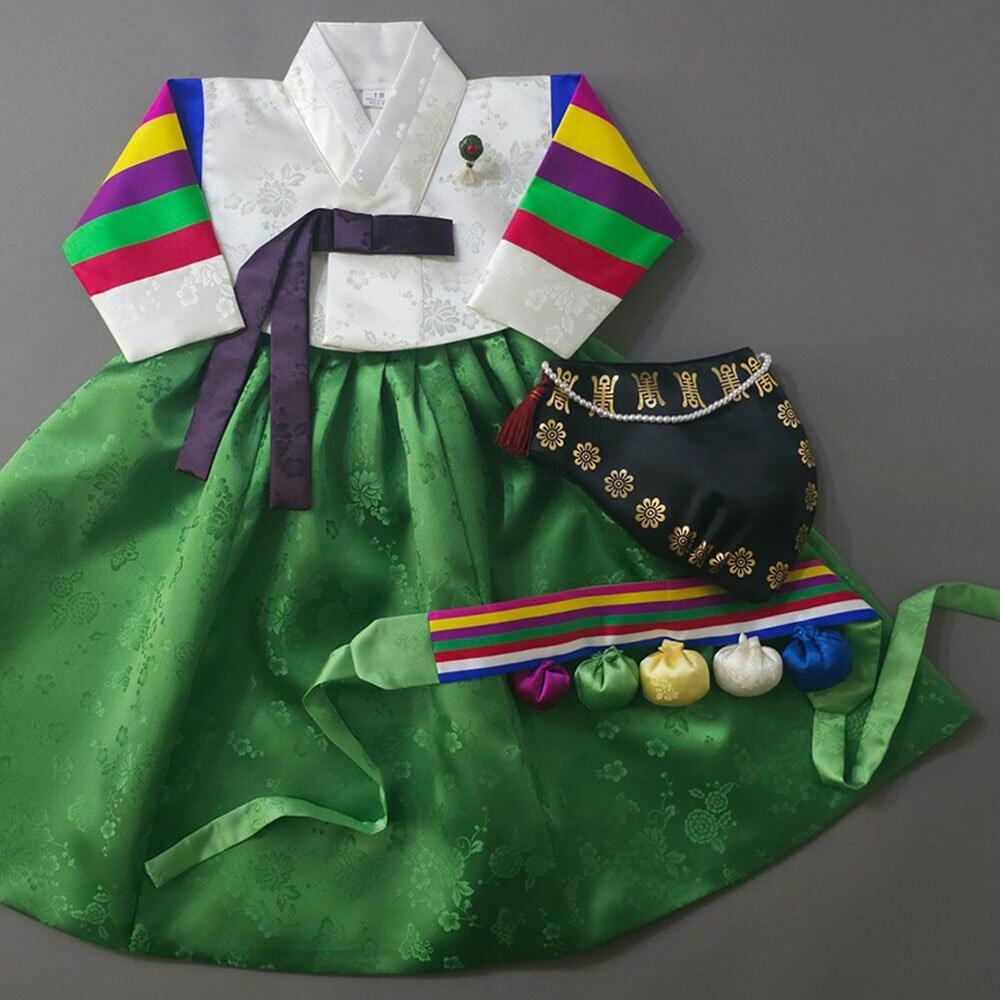 Seunju Ivory Saekdong Jeogori-9 Colors Skirt Girl Hanbok (100D-10YR) - Native Korean