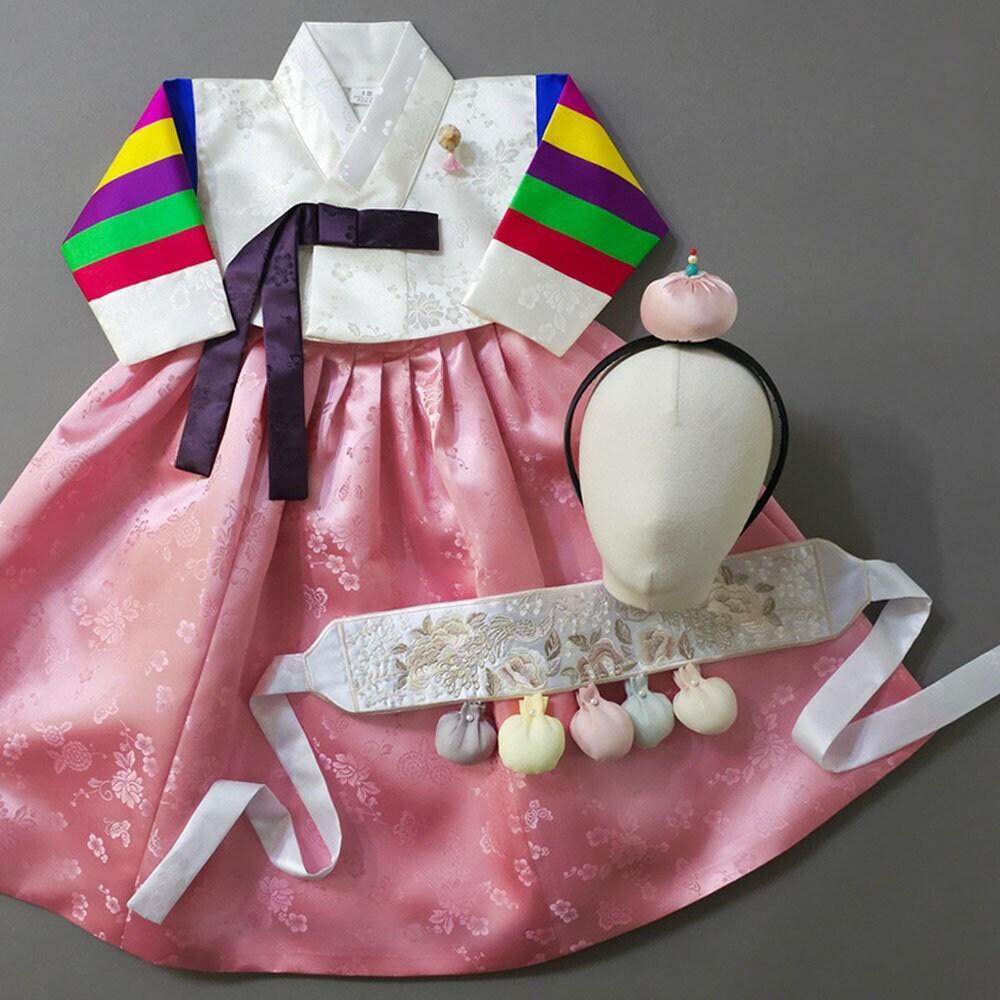 Seunju Ivory Saekdong Jeogori-9 Colors Skirt Girl Hanbok (100D-10YR) - Native Korean