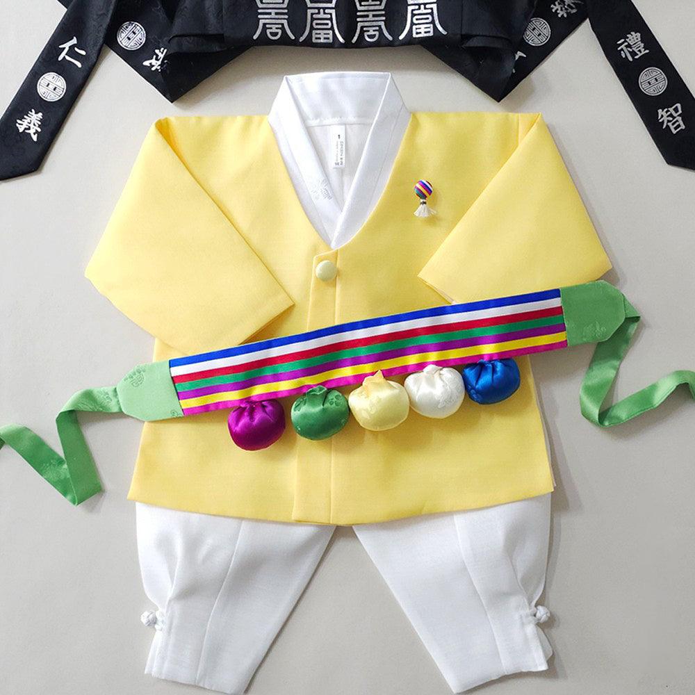 Sihoo Sky Yellow Hanbok (100D-1YR) - Native Korean