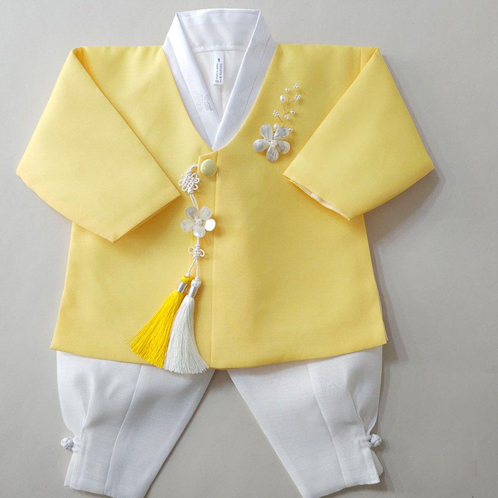 Sihoo Sky Yellow Hanbok (100D-1YR) - Native Korean