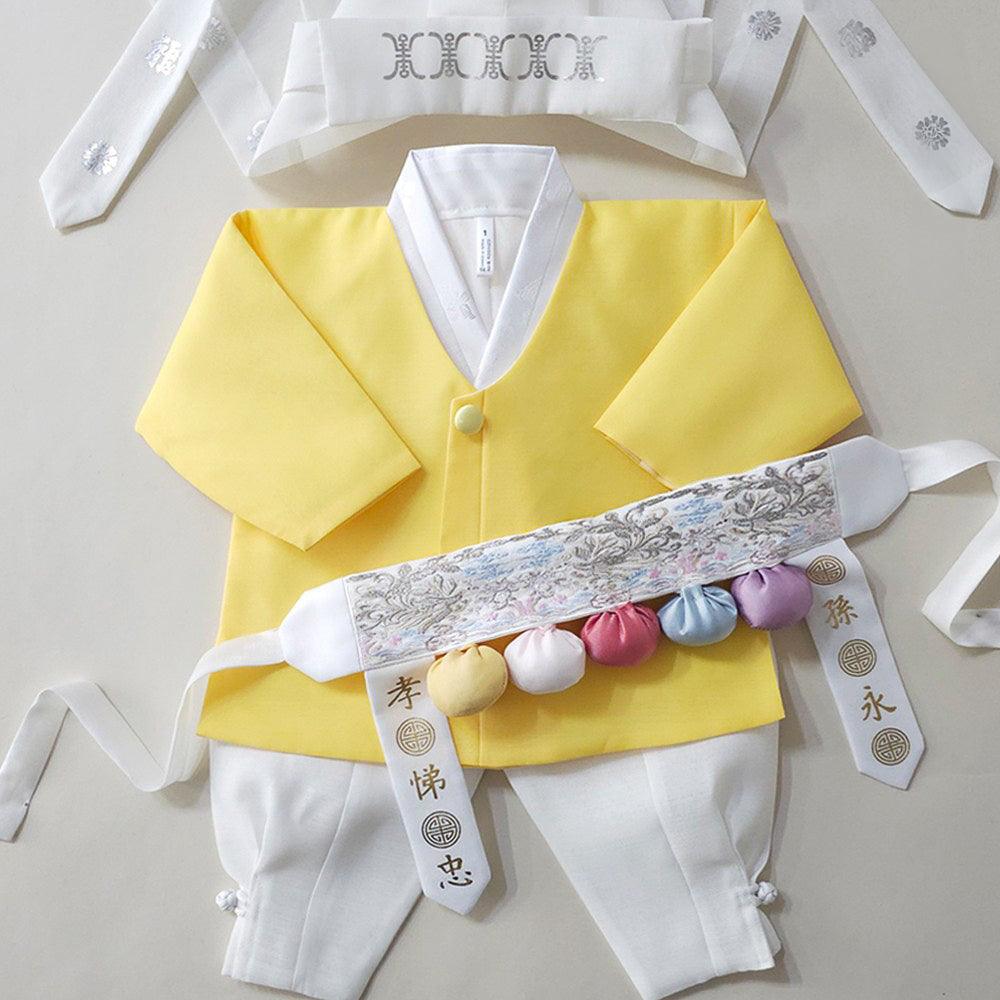 Sihoo Sky Yellow Hanbok (100D-1YR) - Native Korean