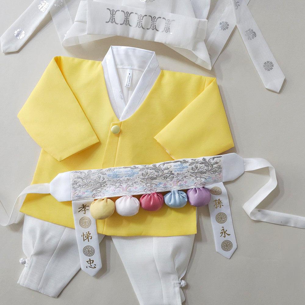Sihoo Sky Yellow Hanbok (100D-1YR) - Native Korean