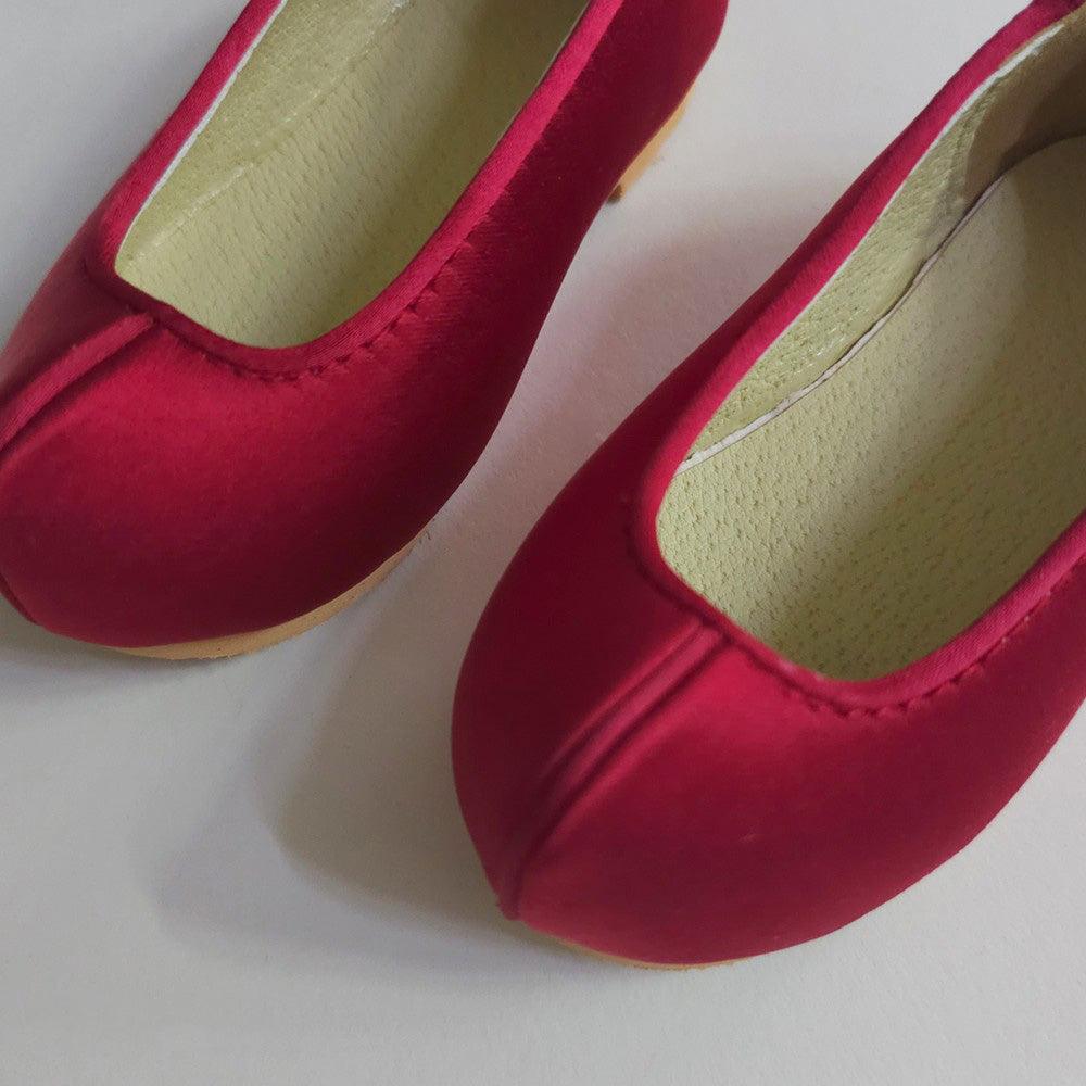 Solid Red Girl Hanbok Shoes - Native Korean
