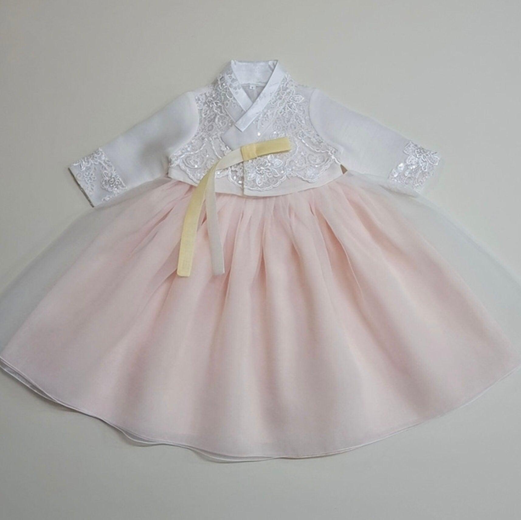 Sooyeon White Dress Girl Hanbok (100D-12YR) - Native Korean