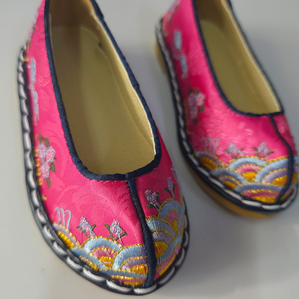 Magenta Floral Girl Hanbok Shoes (130~220mm)