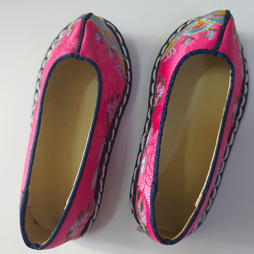 Magenta Floral Girl Hanbok Shoes (130~220mm)