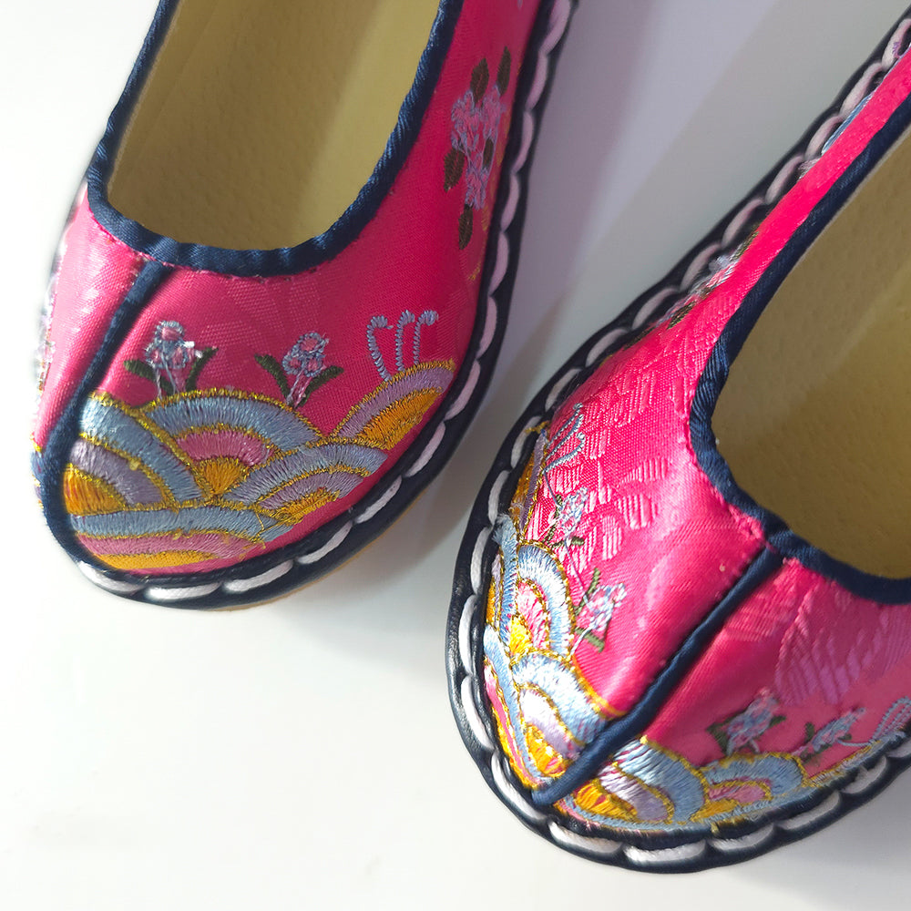 Magenta Floral Girl Hanbok Shoes (130~220mm)