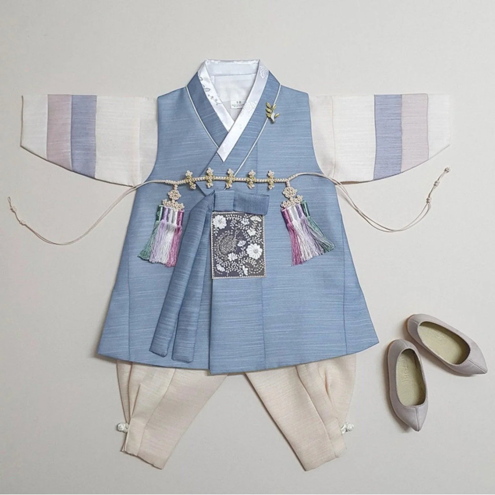 Sungju Indie Blue Stripe Boy Hanbok (100D-10YR) - Native Korean