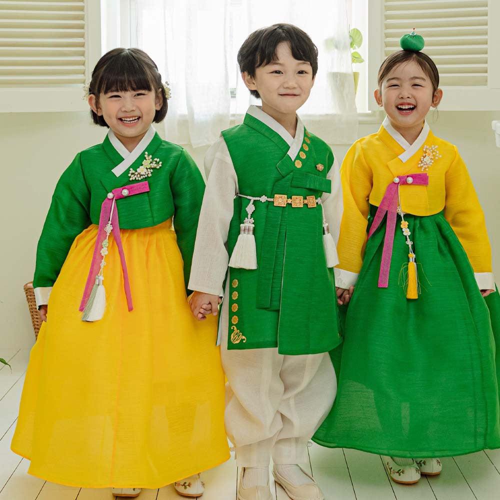 Taeri Green Boy Hanbok (1-8YR) - Native Korean