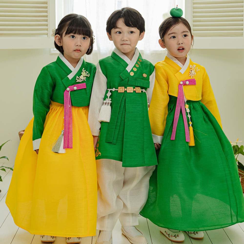 Taeri Green Boy Hanbok (1-8YR) - Native Korean