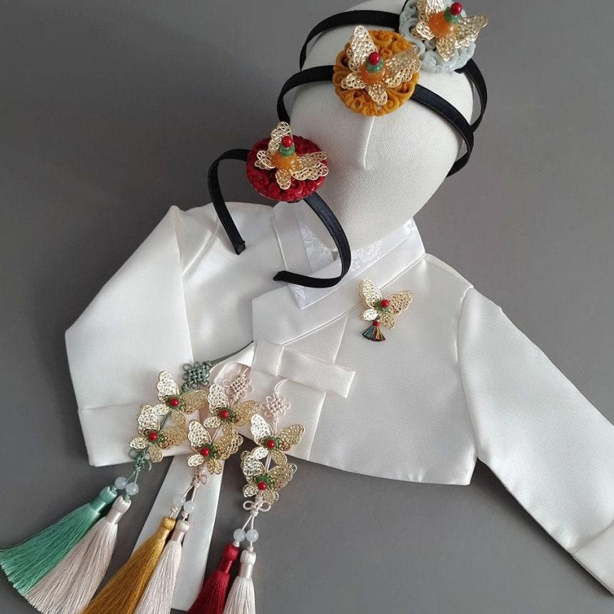 Traditional Gold Butterfly Tassel Norigae - Native Korean