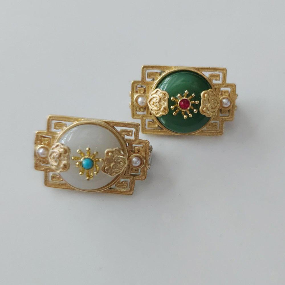Traditional Jade Brooch - Native Korean