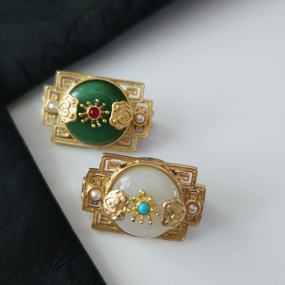 Traditional Jade Brooch - Native Korean