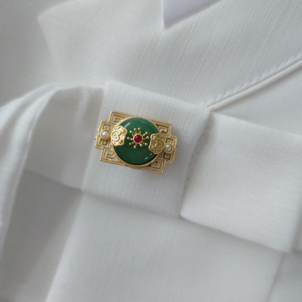 Traditional Jade Brooch - Native Korean
